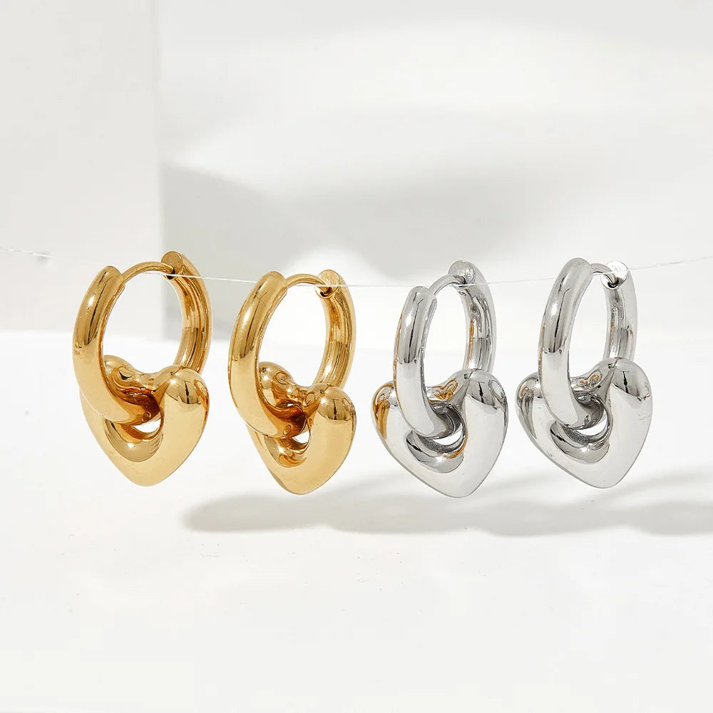 Fine Fashion Trendy 14K Gold Plated Stainless Steel Stud Earrings with Crystal and Rhinestone for Women