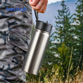 32oz 950ml Stainless Steel Water Bottle Wide Mouth Straw Lid Rotating Handle for Camping Wholesale Sublimation Blanks