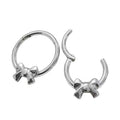 Fashion Titanium F136 Bow Earrings and Nose Ring Seamless Body Piercing Jewelry with Claw Setting for Weddings MegaBDM
