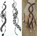 19*25cm Temporary PET Flower Stencils Template Muslim Arabic Wedding Ramadan Vinyl Sticker for Body Art for Hands Fingers Feet