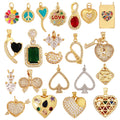 New Sun Flowers Creative Spades Cubic Zirconia Charm PendantFashion 18K Gold Plated Love Heart Necklace Jewelry Supplies L16