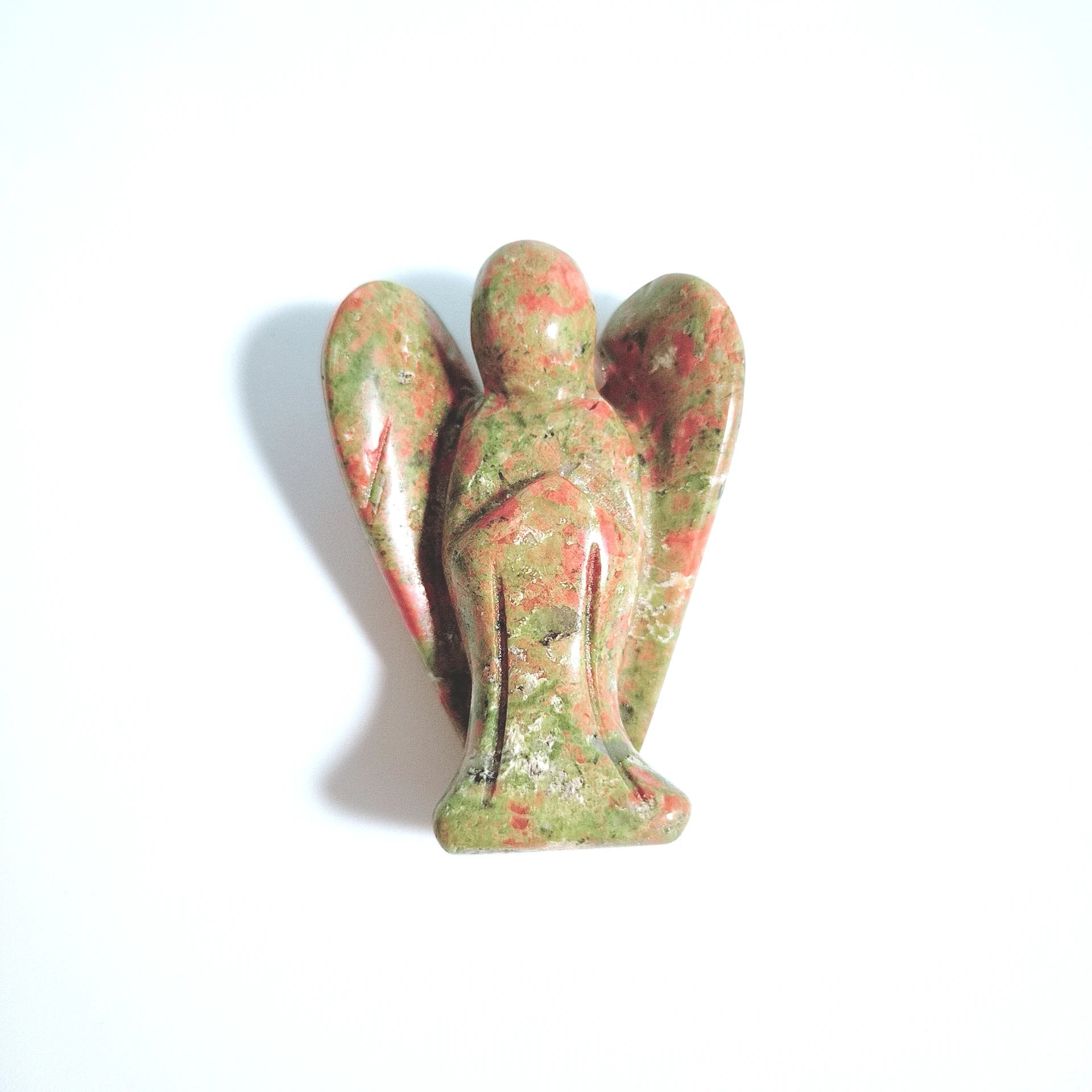 HZ New Wholesale Natural Colorful Mineral Unakite Crystal Carved Angel for Gift Crafts