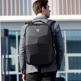 FENRUIEN Multifunction PVC Hard Shell 39L Business Luggage Backpack 17.3 Inch Laptop Bag with USB Charging Waterproof Travel Bag