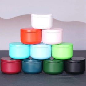 Custom Printed High Quality Seamless Luxury Scented Empty Round Decorative Small Tins for Candles