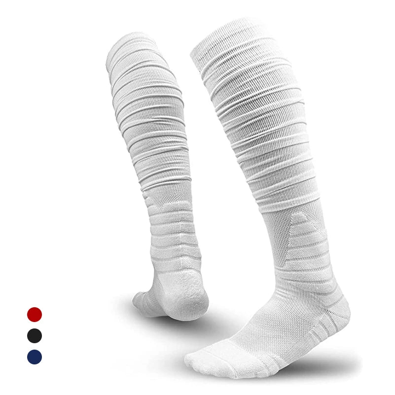 Wholesale Youth Professional Sports Compression Rugby Socks Men Padded Extra Long Football Scrunch Socks