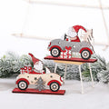 Christmas Handmade Decorations Santa Claus Gift Bag Small Tree Driving Decoration Christmas Wooden Ornaments