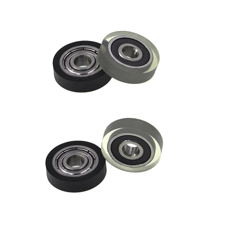 Polyurethane Plastic Pulley 5x5x20mm Roller Wheel with Bearing for Sliding Shower Door PU62520-5 Pu Roller Wheels