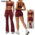 PASUXI 2025 Wholesale Fitness Clothing Custom Yoga Sets Sports Bra Scrunch Butt Leggings Workout Gym Sets for Women