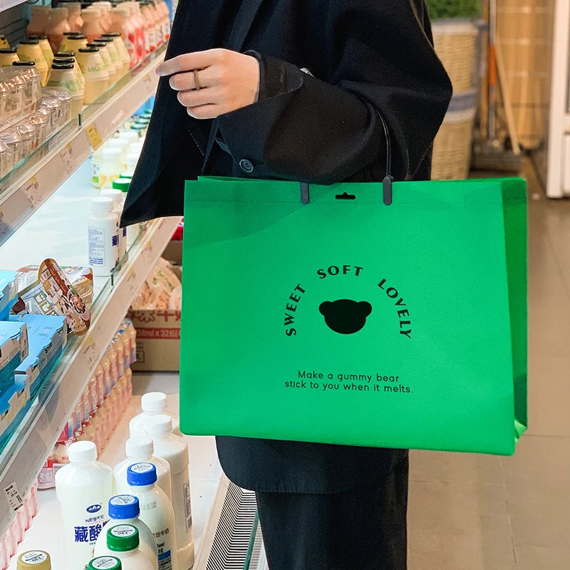 Eco Friendly Recycle Reusable Grocery Bag Laminated Non Woven Bag Tote Shopping Bags 47*36*12  cm