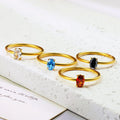 Europe and America  Personality 3A Color Stainless Steel Rings Jewelry Women Display Wedding Rings for Women Gold 18k Couple