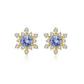Daidan Zircon Earrings Stud Earrings Minimalist 925 Silver Women Gold Plated Elegant Snowflake Earrings
