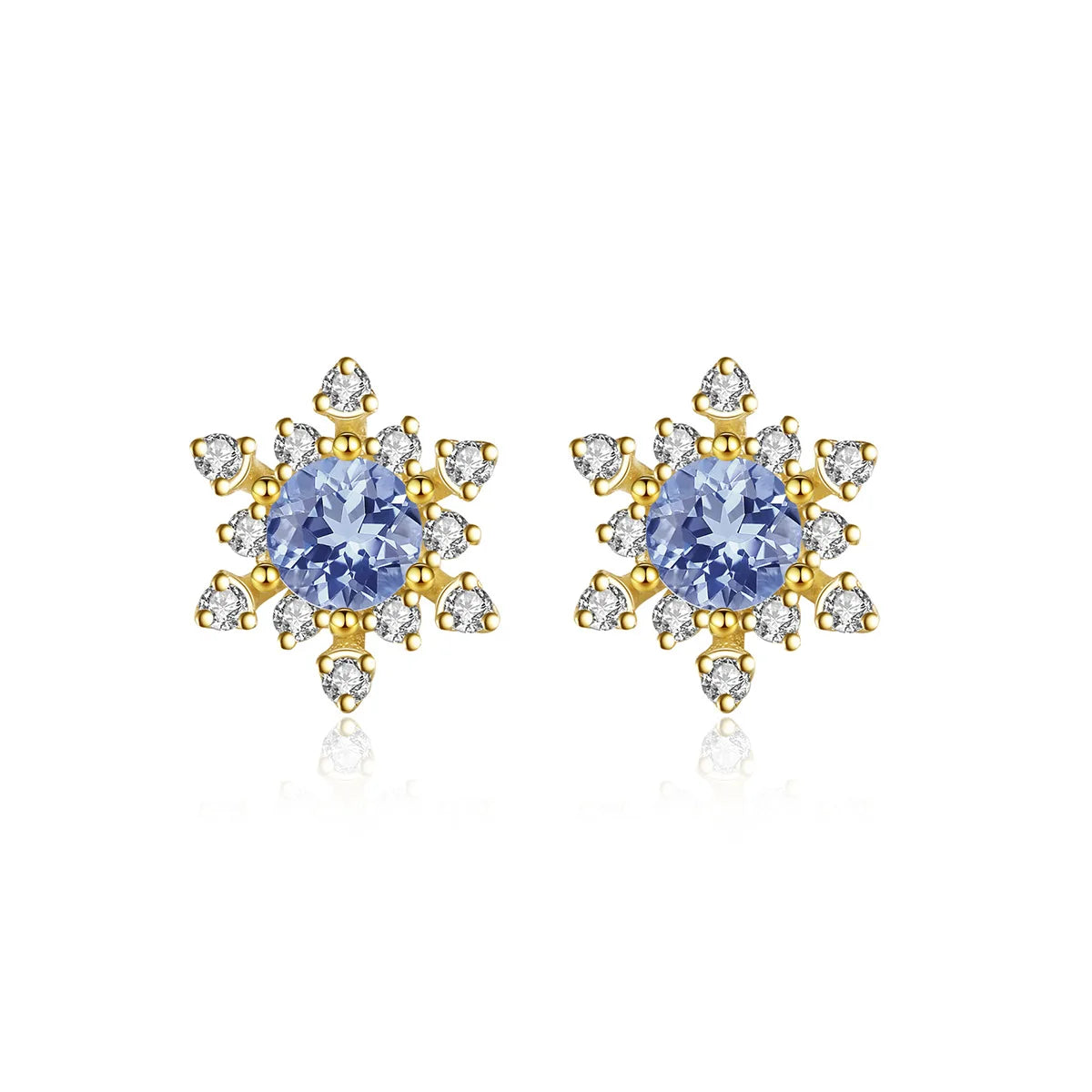 Daidan Zircon Earrings Stud Earrings Minimalist 925 Silver Women Gold Plated Elegant Snowflake Earrings