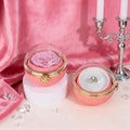 Valentine's Day Romantic Acrylic PC Round Rotating Rose Gift Box Soap Flower Eternal Flower Wedding Jewelry Ring Pendant Box