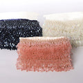 G039 Wholesale Rhinestone Dress Bodice Appliques Bead Tassel Fringe Trim for Evening Dress
