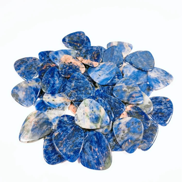 Huiying Pick Guitar Innovative Natural Gemstone Musical Instrument Sodalite Guitar Pick
