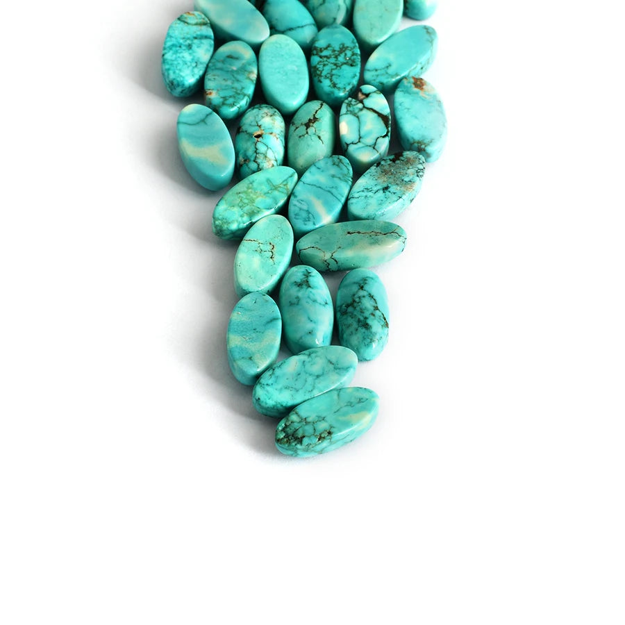 Best Manufacturers' Natural Green Turquoise Cabochon Oval-Shaped Natural Dyeing for Green Turquoise Jewelry