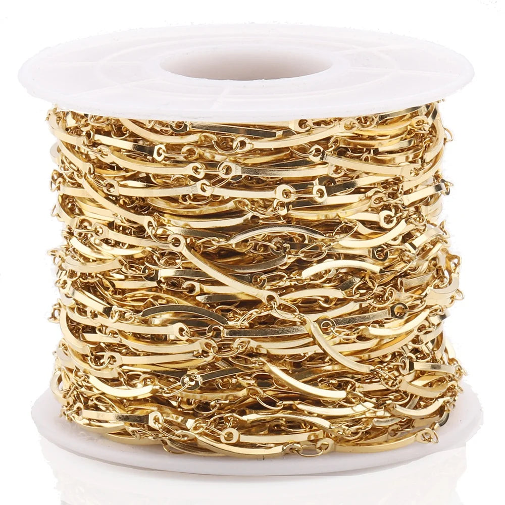Waterproof Stainless Steel Curve Roll bar Chain Bent Line Chain for ChainJewelry Making