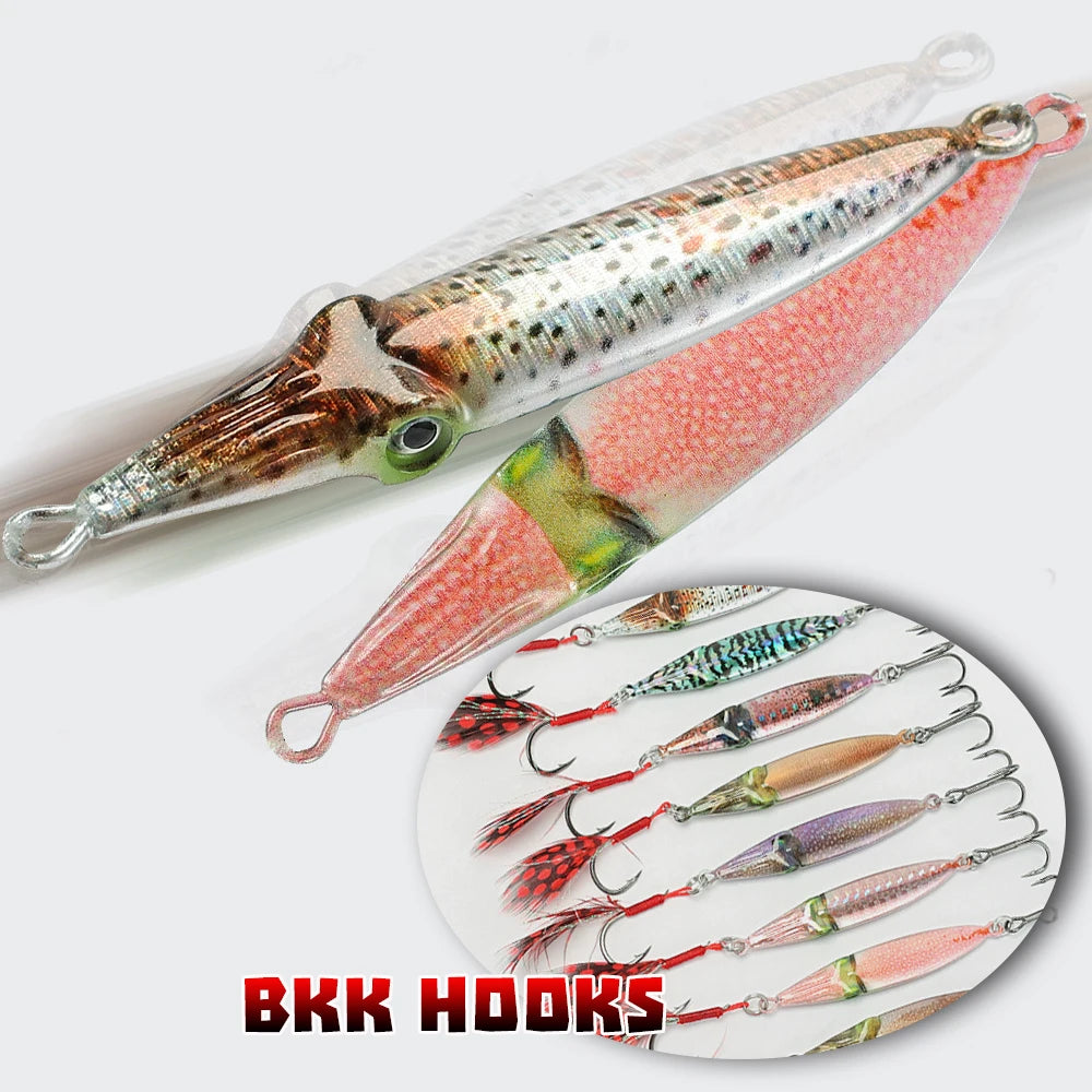 3D Printed Bionic Cuttlefish Fishing Lure Metal Jig Artificial Swim Bait Slow Pitch Jigging Bass Pike Tuna Fishing Lure