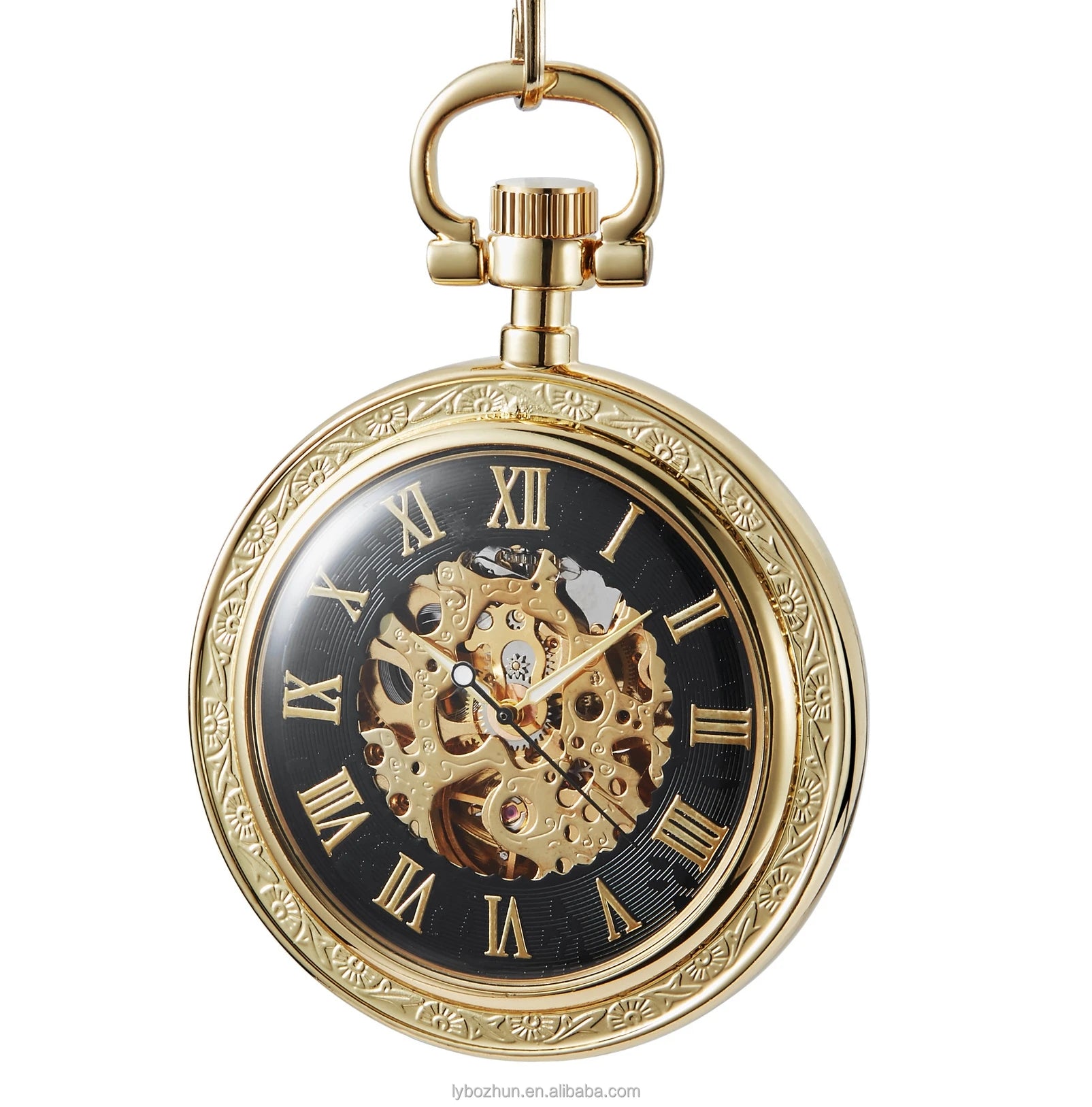 Retro Roman Big Face Pocket Watch Automatic Mechanical Pocket Watches