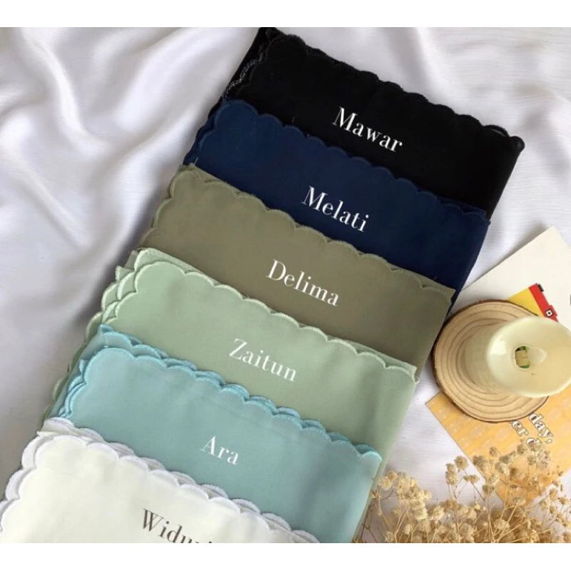 Summer Muslim Bubble Chiffon Embroidery Lace Hot Pearl Instant Hijab Scarf for Women Pure Solid Color
