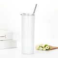 RubySub Stainless Steel 20oz Sublimation Tumbler Cups Skinny Tumbler Water Bottle with Straws