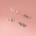 925 Sterling Silver Bow Connector Charms for Bracelet Making Pendant