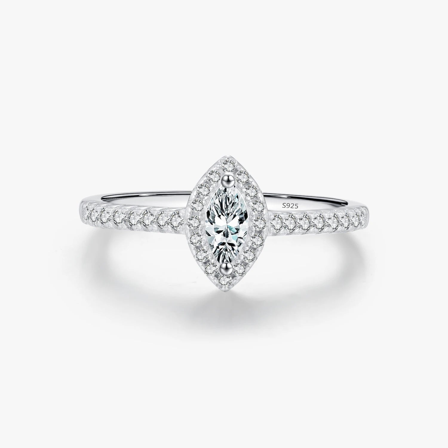 Exquisite Luxury Marquise Cut CZ Ring Fine Jewelry Accessories 925 Sterling Silver Rings for Women Wedding Engagement Bands