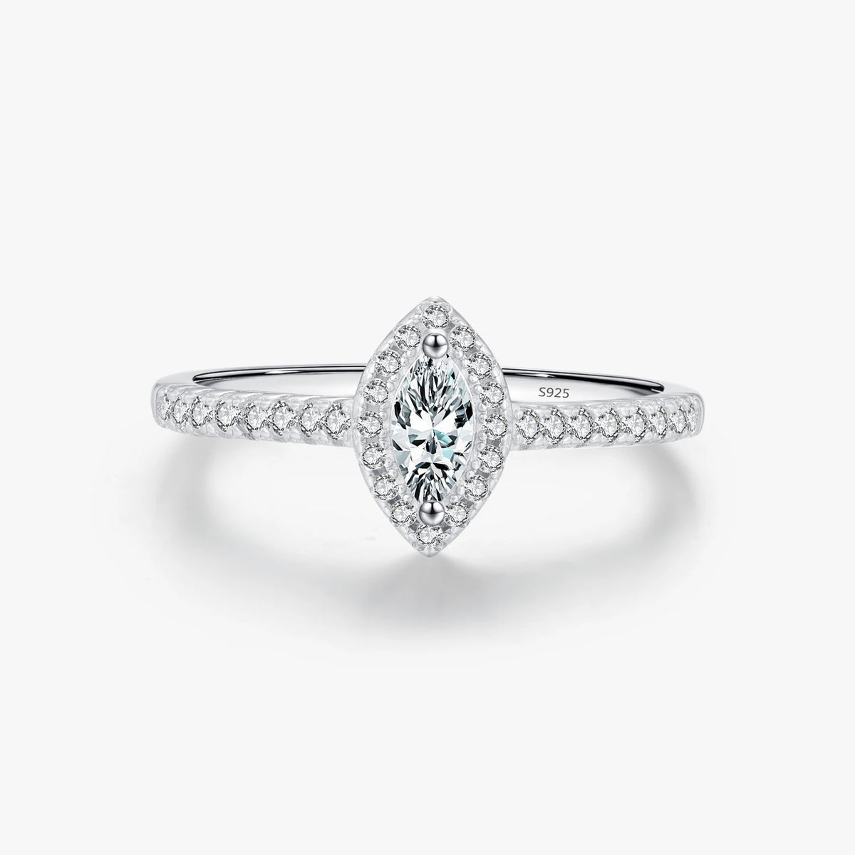 Exquisite Luxury Marquise Cut CZ Ring Fine Jewelry Accessories 925 Sterling Silver Rings for Women Wedding Engagement Bands MegaBDM