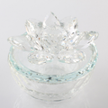 Clear Crystal Lotus Lid Jewelry Box Glass Dish MH-QT0468