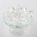 Clear Crystal Lotus Lid Jewelry Box Glass Dish MH-QT0468