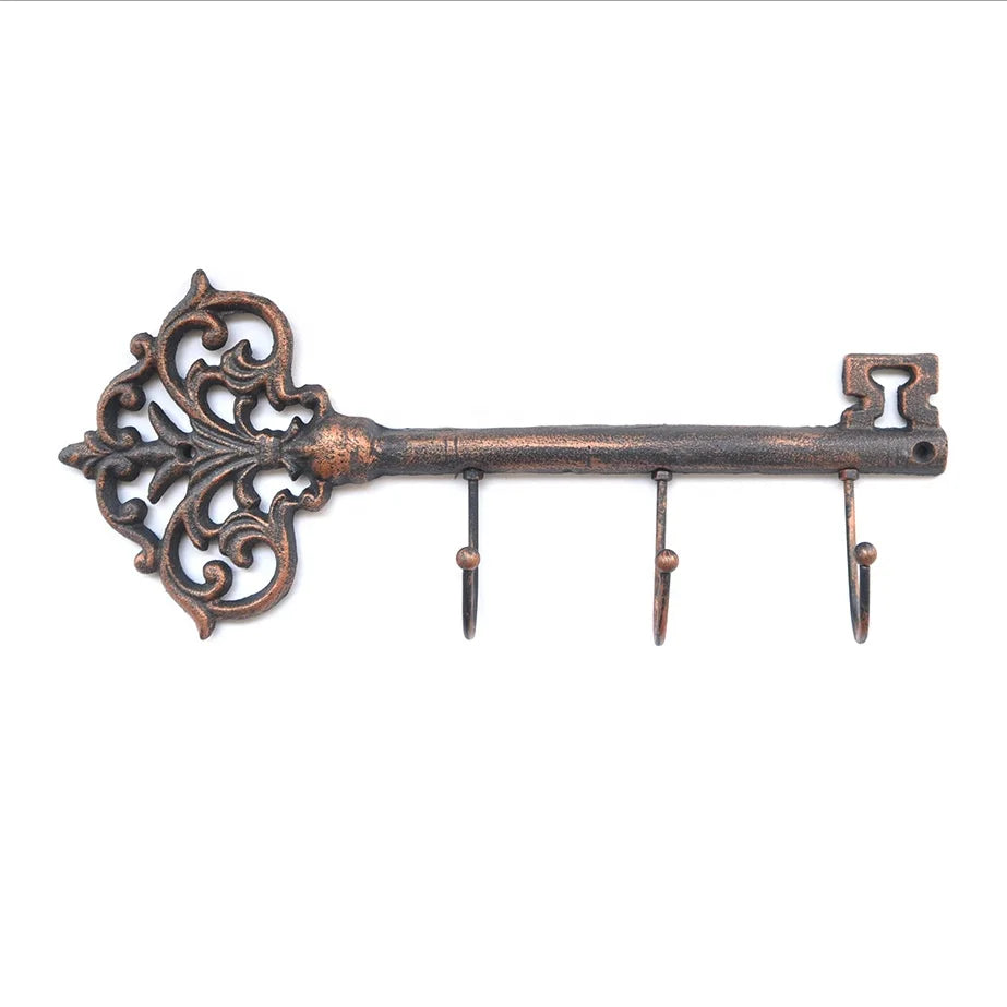 Decorative Rustic Vintage Metal Cast Iron Wall Mounted Hanger Holder with Key Hooks for Tools-Living Room Kitchen Garden MegaBDM