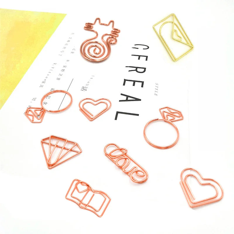 Rose Gold Crown Diamond Hanger Flamingo Paper Memo Clip Metal Wood Shape Bookmark Planner Tool Newstyle School Stationery YOUJIN