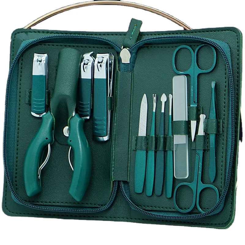 Custom logo Professional Manicure & Pedicure Set Stainless Steel 9/12 Pcs Manicure Nail Clippers Kit Toe Nail Clipper