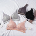Charming Romantic French Thin Triangle Cup Vest Bralette Floral Soft Comfortable Women Lace Bra Underwear