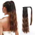 OME OMD Synthetic Wig Extended Horsetail Wig Drawstring Horsetail Super Wavy Black Brown Gradient Horsetail Braid