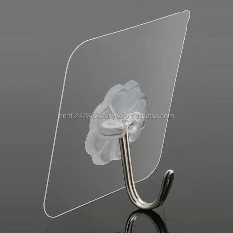 Transparent Strong Self Adhesive Door Suction Heavy Load Rack Cup Sucker Wall Hangers Hooks for Kitchen Bathroom