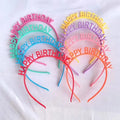 PP Happy Birthday Letter Headband Candy Color Party Hairband Plastic Hair Band for Girls Kids Children Birthday Party Decoration