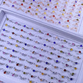 Mix Color Micropaved Zirconia Color Ring Mix Bulk Zircon Wedding Rings Zircon Mix Bulk Gemstone Wedding Rings for Women