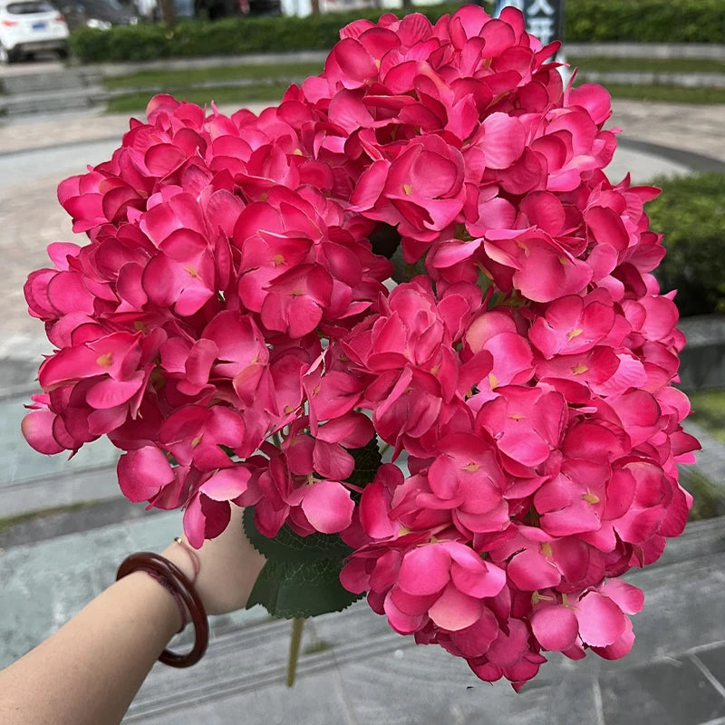 Hydrangea Bouquet 5 Forks Colorful Artificial Flowers Hydrangea Silk Hydrangea Flowers for Home Wedding Decor