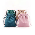 Custom Logo Printed Gift Bags Velvet Jewelry Drawstring Packaging Bags Flannel Small Travel Dust Bag