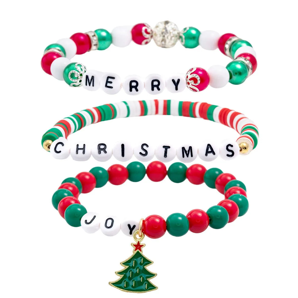 West Foreign Trade Hot Selling New Fashion Christmas Beaded Trendy Letter Design Gift Bracelet Set