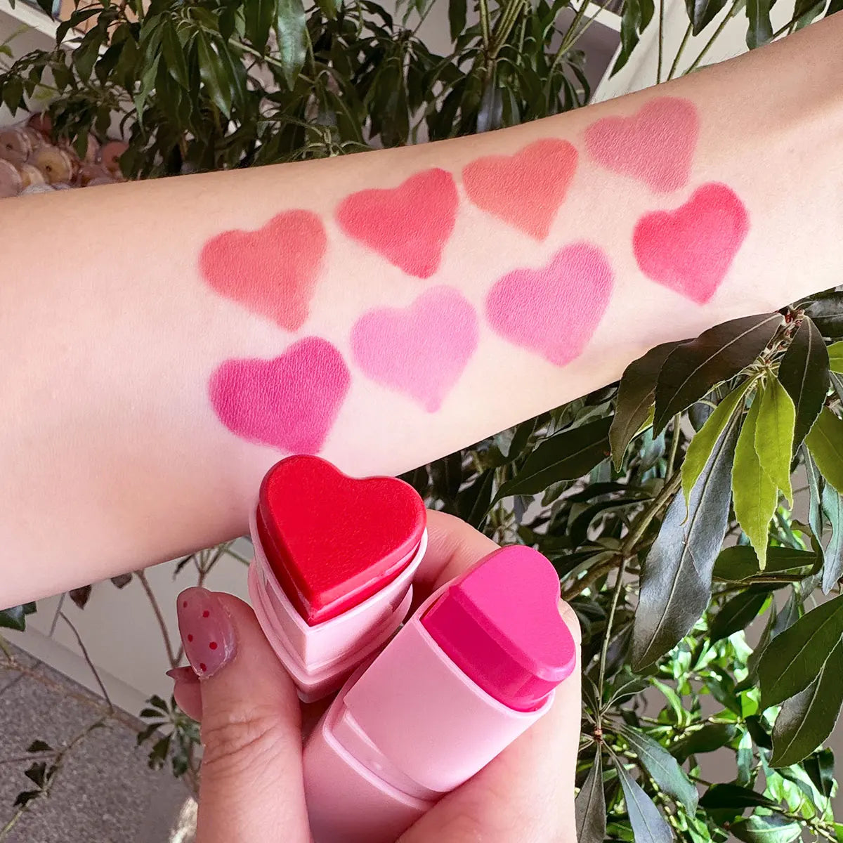 New Design Wholesale Private Label Heart Blush High Pigment Pink Cream Blush Vegan Long Lasting Blush Stick
