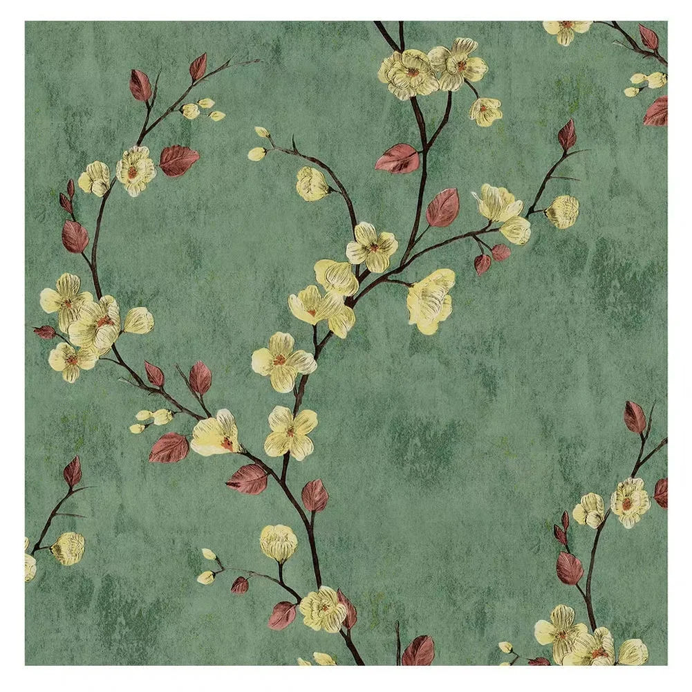 UDK Modern Waterproof Mould-Proof Natural Flower 3D PVC Self-adhesive Wallpaper Roll Living Room Hotel Entertainment Household