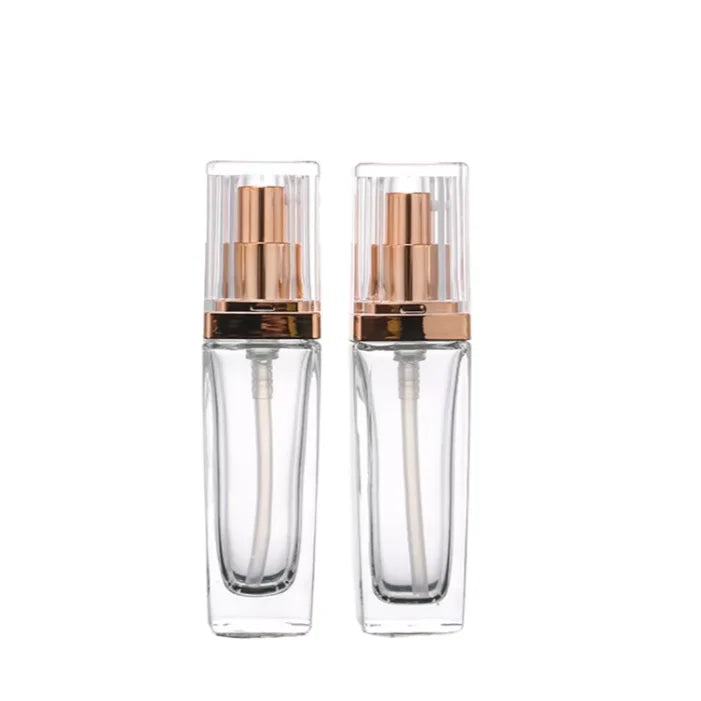 Customizable Deluxe 40ML 10ml Cosmetic Bottle Glass Pump Bottle Lotion Bottle