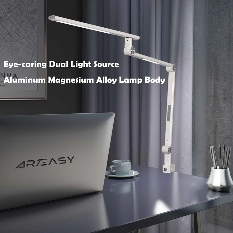 Nordic Modern Offices Minimalist Flexible Dual Light Sources LED Desk Lamp Aluminum Electric Bedrooms Study Reading Room DC Lamp