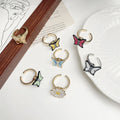 Cute Funny Jewelry Gold Plated Rotate Enamel Butterfly Anti-anxiety Opening Spinning Fidget Ring for Women Children