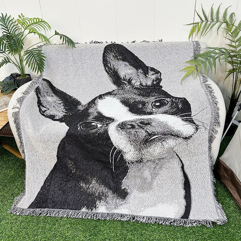 Tapestry Woven Cotton/Polyester Customizable Vintage Floral Eco-Friendly Four Seasons Picnic Camping Blanket Rug
