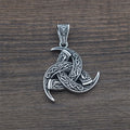 Viking Irish Knot Triple Horn Pendant Charms Scandinavian Jewelry for Men Women