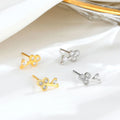 925 Sterling Silver Simple Small Key Hypoallergenic Stud Earrings for Teen Girls