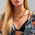 5 Pieces/Set Separable Layered Foldable Chains Necklaces for Women Trendy Ladies Clavicle Chain Accessories 2025 Fashion Jewelry